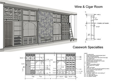 wine and cigar room cabinetry
